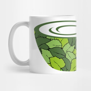 a cup of organic tea for healthy life logo Mug